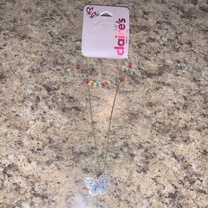 Butterly Necklace and Cute Bracelet